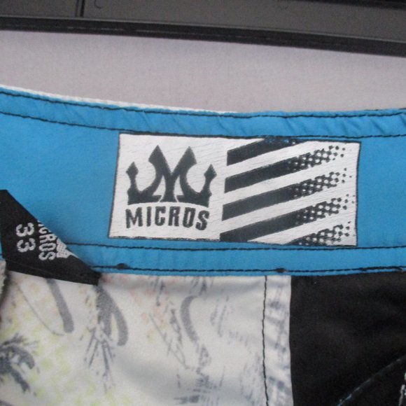 Micros Swim Trunks Two Face Multi color pattern Design Black Men Size | 33 - Picture 3 of 7